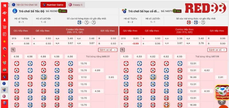 Cửa cược number game Red88 có thể tham gia